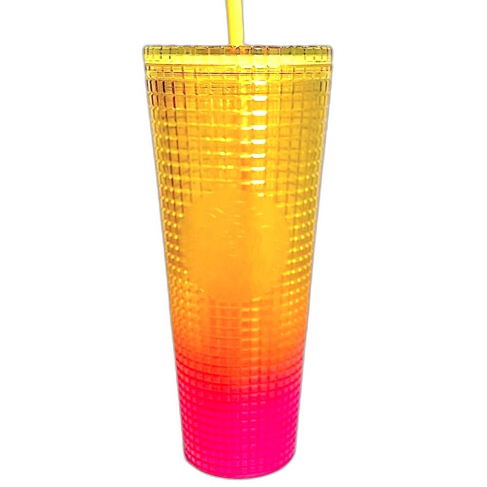 NWT Starbucks Lemon Gradient Grid Tumbler Summer 2022